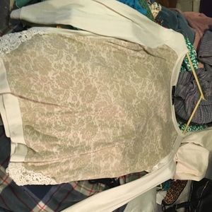 Gold and cream crew neck sweater